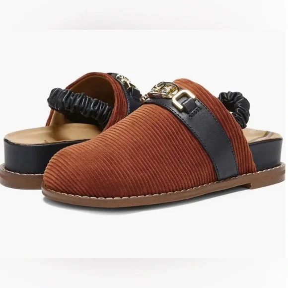 SAM EDELMAN KID’S JUNEY CLOG GIRLS SLIP-ON LOAFERS GOLD ACCENT BROWN COLOR 2 M - Picture 4 of 10